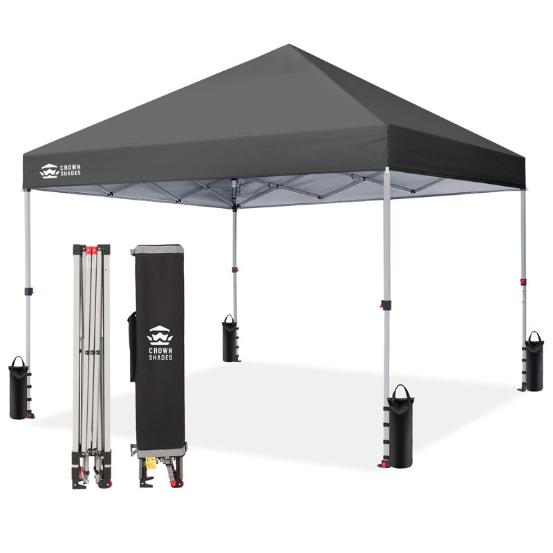 8 Ft. W x 8 Ft. D Instant Pop Up Canopy Tent with One Push Setup, Gray