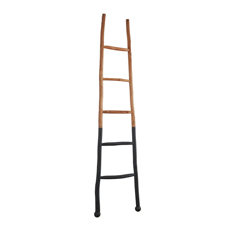 Échelle de couverture en bois massif 72,75 po Antonitte, Brun