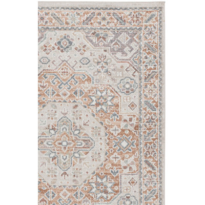 Helfrich Oriental Area Rug in Beige/Rust