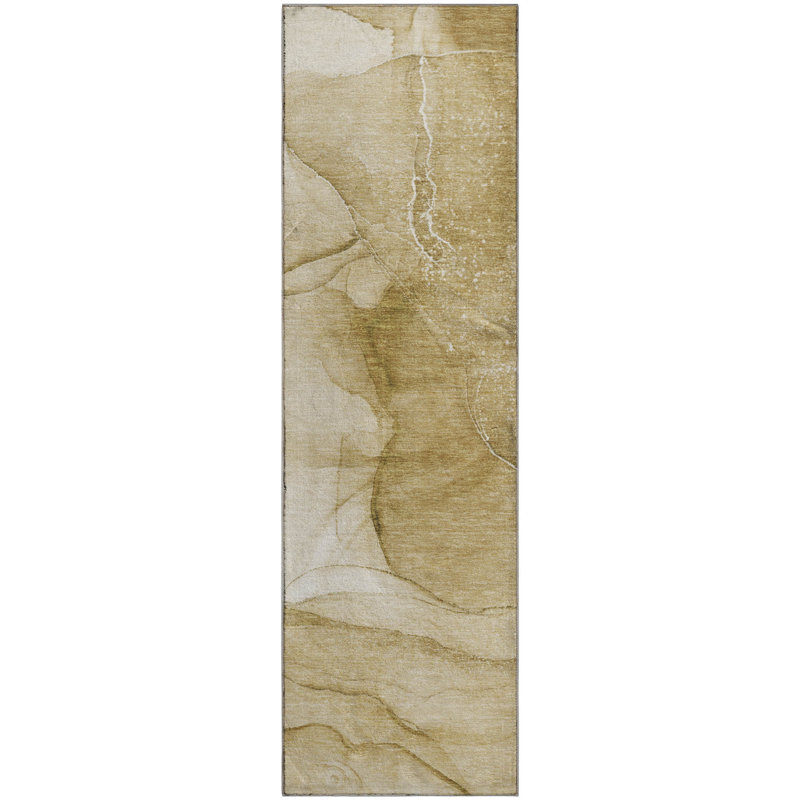 Premium Machine Washable Cerrito AMF507 Beige Rug, Runner 2'3" x 7'6"