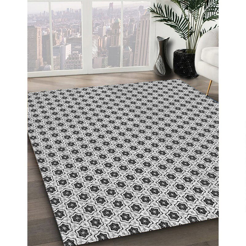 Tapis 100% à motifs lavables à la machine 2989 Pat1622 GRY, Rectangle 2 pi x 3 pi