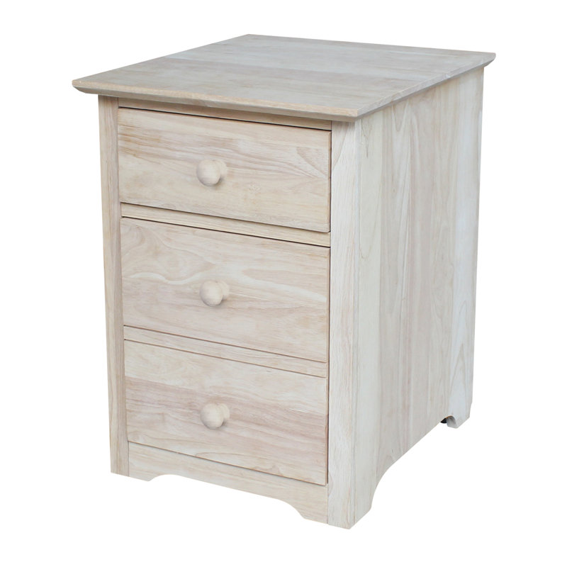 Brashear 18.1'' Wide 2 -Drawer Mobile Solid Wood File Cabinet, Unfinished