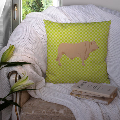 Coussin décoratif d’extérieur en tissu à carreaux de vache