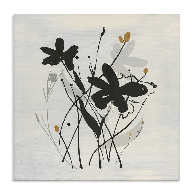 "Abstract Flower Squiggles", art mural sur toile par Susan Jill, H 36 po x l 36 po