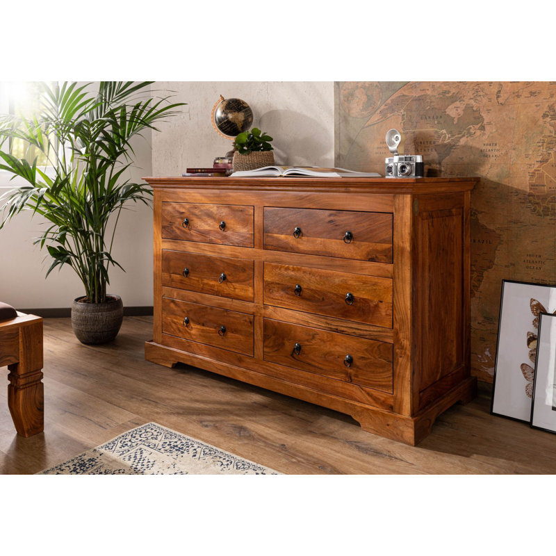 Oxford Solid Wood 145cm W 6 - Drawer Chest of Drawers