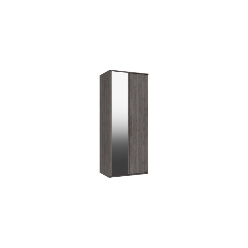 Bushnell 2 Door Manufactured Wood Wardrobe, Dark Grey