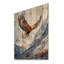 Aigle brun volant au-dessus de montagnes I - aigle, art mural en bois sur bois de pin naturel-12333937