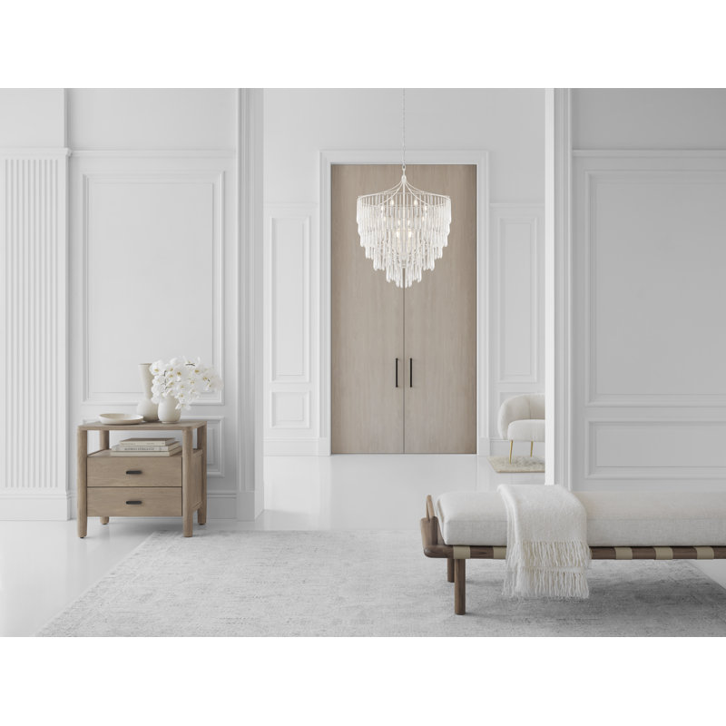 Julie Neill Vacarro Large Chandelier, Antique Bronze Leaf