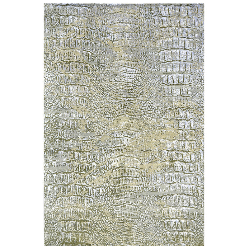 Hand Knotted Animal Print Area Rug, Rectangle 8' x 10'