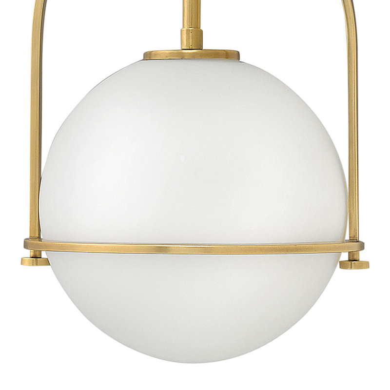 Luminaire suspendu Arie avec abat-jour sphérique, H 17 po x l 11,5 po x P 11,5 po, Laiton héritage