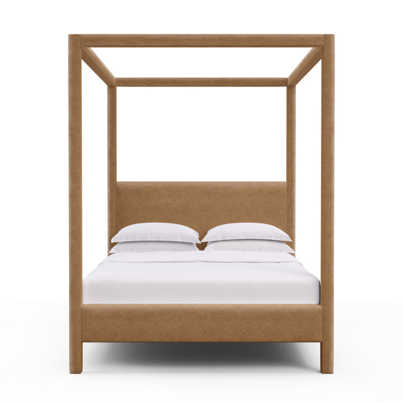 Lafayette Upholstered Standard Storage Bed, King, Distressed Leather Cognac
