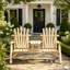 Banc d'extérieur en bois Adirondack avec table intégrée et dossier haut pour un style relaxant