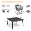 Ensemble repas pour 8 personnes en aluminium avec coussins amovibles et trou pour parasol-2104390803