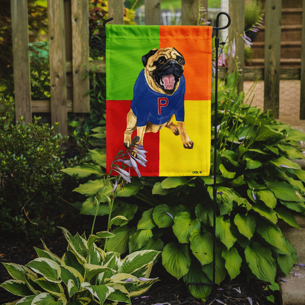Go Team Varsity Pug 2-Sided Garden Flag Caroline's Treasures 