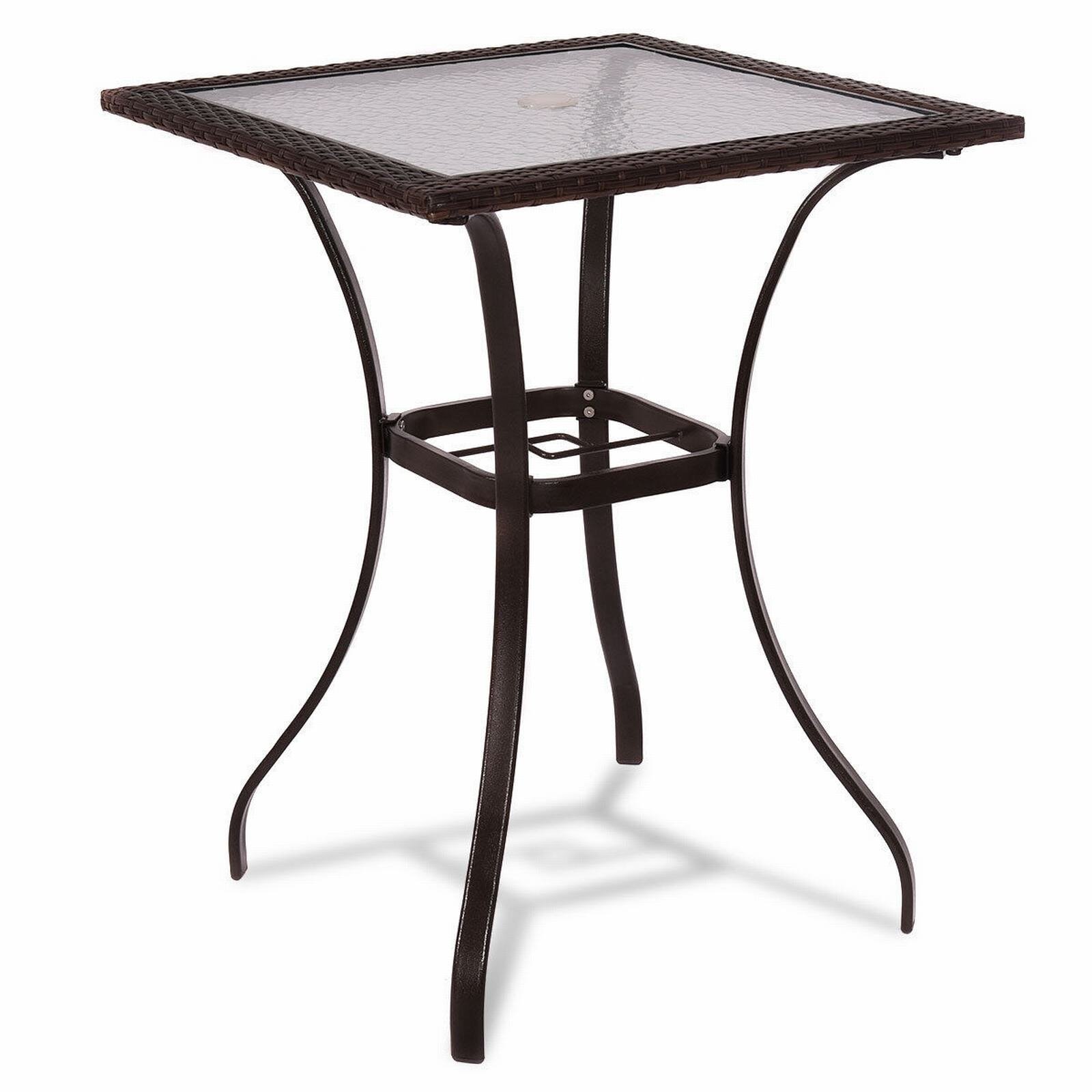 Carly Glass Outdoor Bar Table