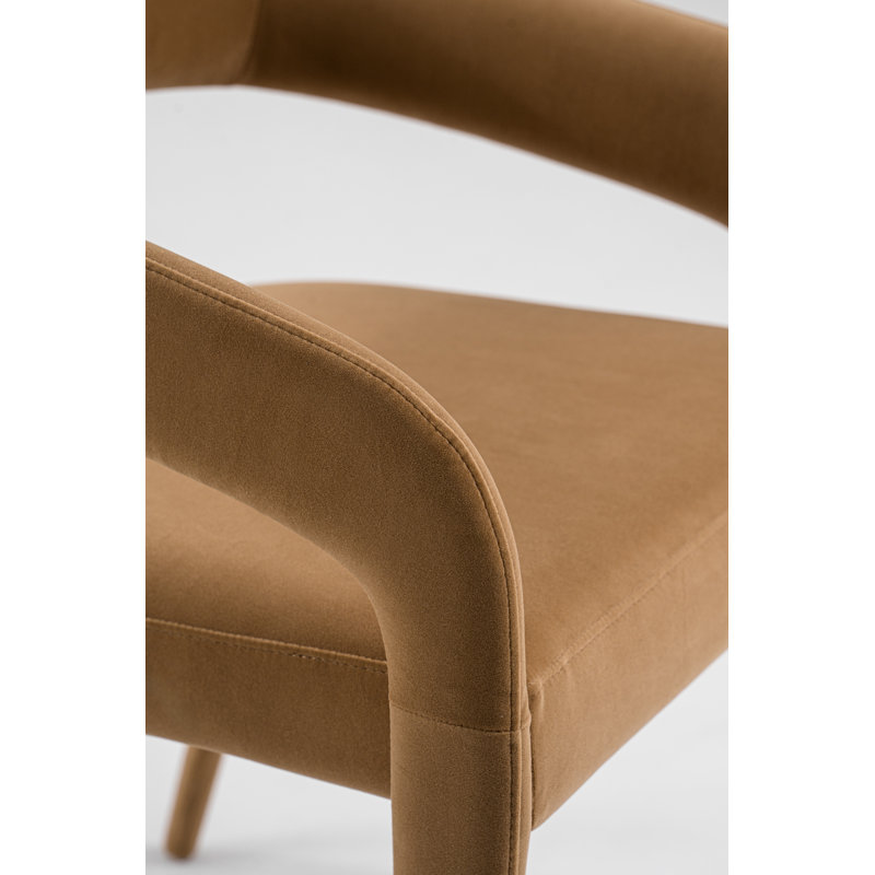 Chaise en velours Freddi, Tanné
