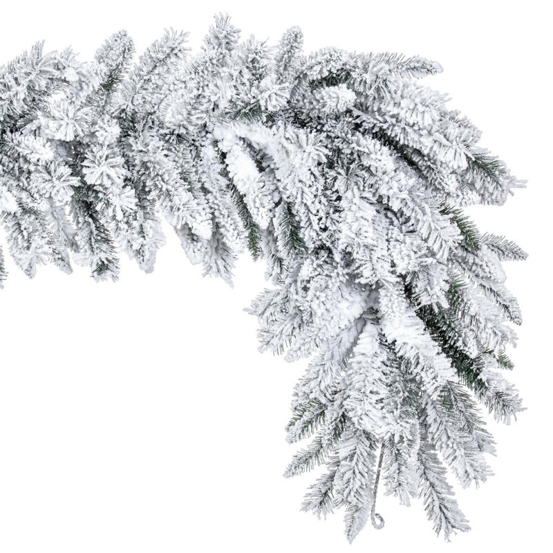 9' x 18" Flocked Utica Fir Artificial Unlit Garland with 270 Realistic Flocked PVC Tips