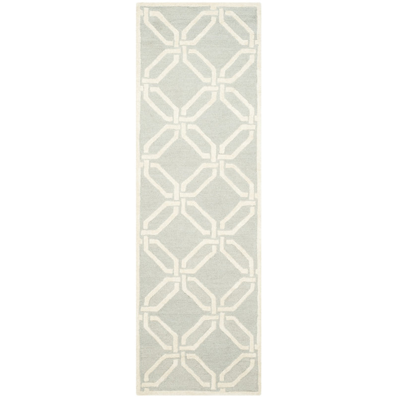 Deedgra Hand Tufted Wool Geometric Rug, Runner 2'6" x 8'