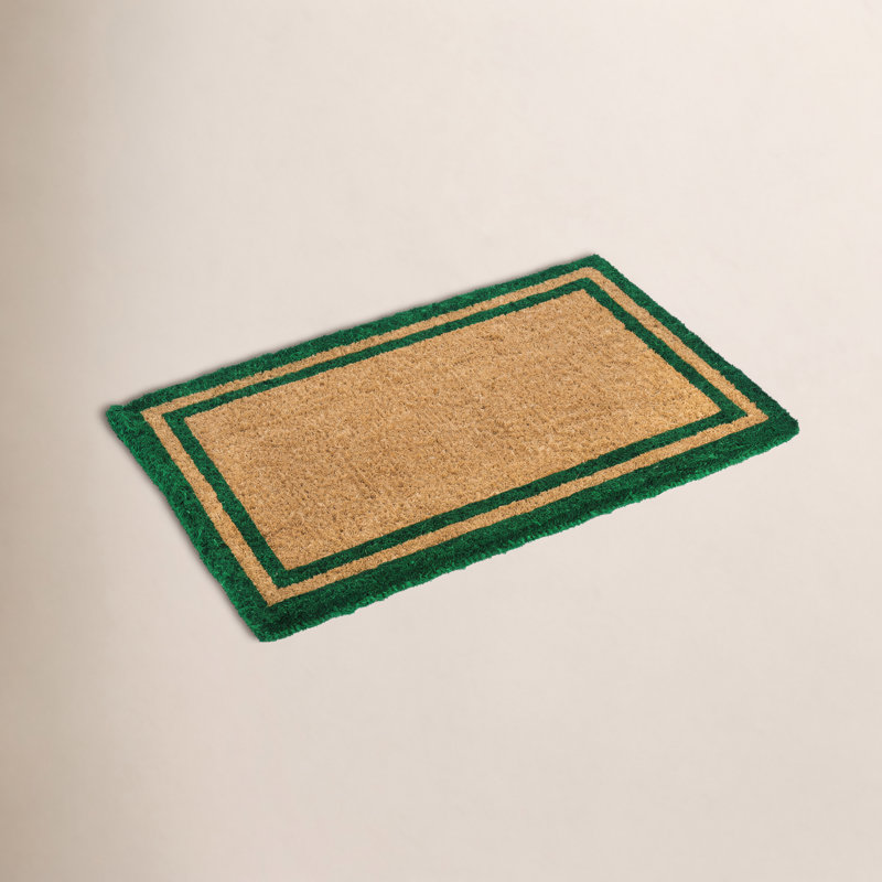 Alleffra Handmade Coir Rectangle Doormat, Rectangle 3' x 5', Green