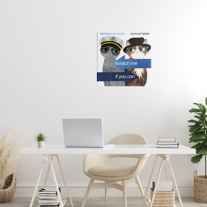 Toile «Scratch Me If You Can», conception de planète chat par Angie Rozelaar, H 17 po x l 17 po