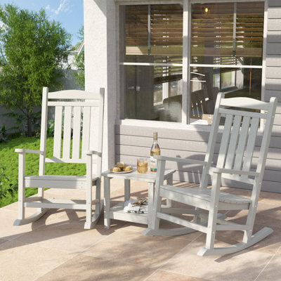 2-Person Stylish Rocking Chair Set with Coffee Table