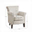 Fauteuil club de salon en bois massif à finition espresso avec garniture cloutée bronze 31 L x 34,75 po