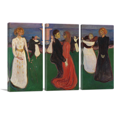 " Dance Of Life 1900 " by Edvard Munch 3 - Pieces Painting Print