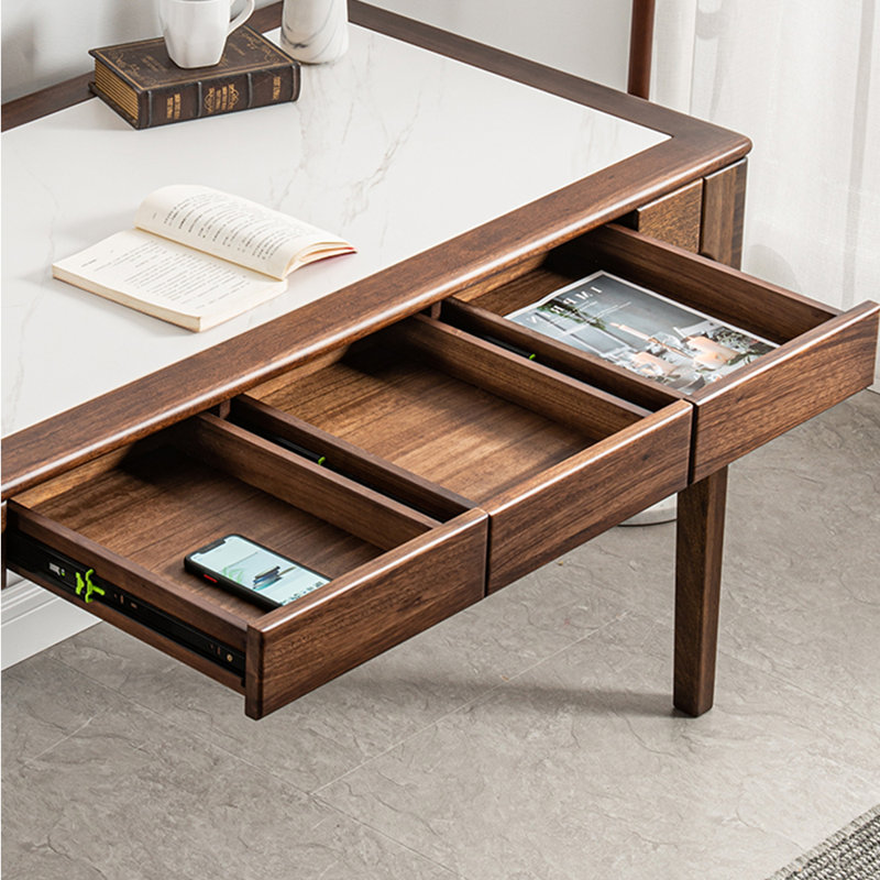 Bureau de style chinois jumelé à une chaise en bois massif