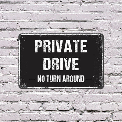 Private Drive (2 Pack) 7 Inch x 10 Inch Novelty Aluminum Sign