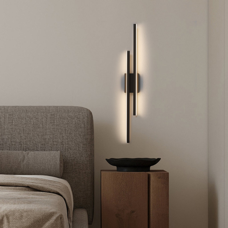 Éclairage pour meuble-lavabo à 2 lumières réglables en fer forgé à intensité variable de 36 po / 3000K / 5000K 3CCT, Noir mat