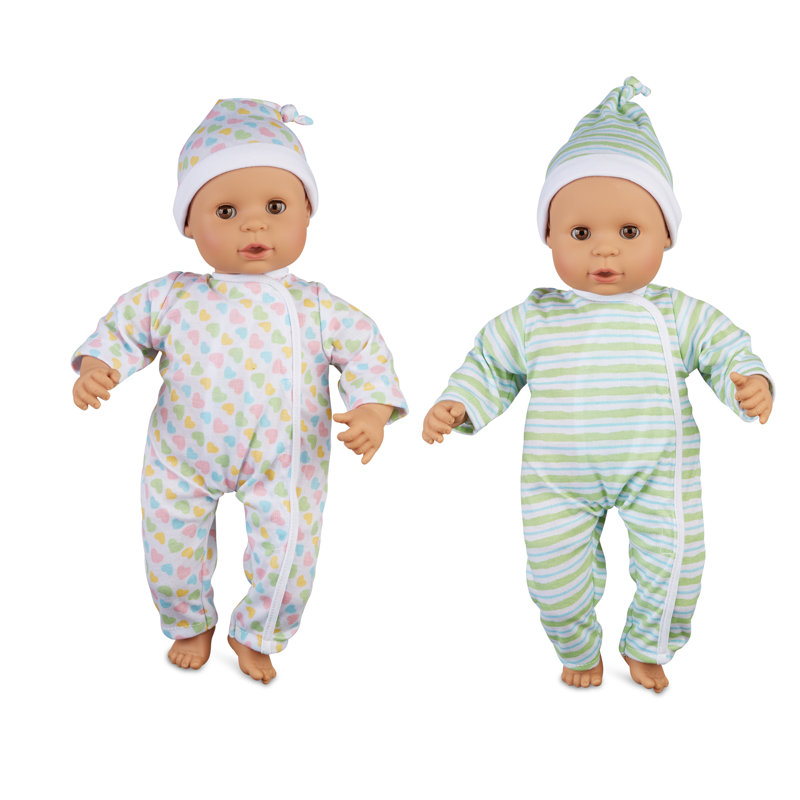 Melissa & Doug Mine To Love Twins Sebastian & Sofia Dolls