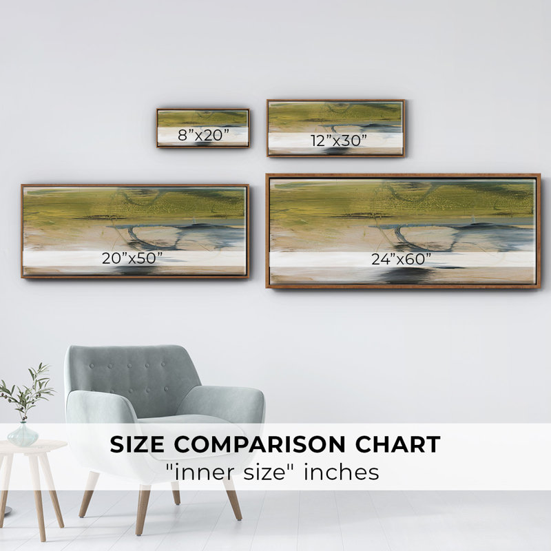 Aquatic Reflections II- Framed Canvas, 12" H x 30" W