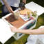 Boîte de rangement pour table de camping pliante avec roulettes Boîte de rangement compacte 3 en 1