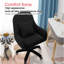 HDHNBA Velvet Upholstered Height Adjustable Swivel Chair With Lumbar Support Pillow-2097255647