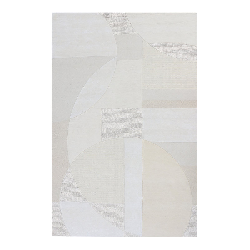 Tapis ivoire touffeté à la main, Rectangle 9 pi x 12 pi