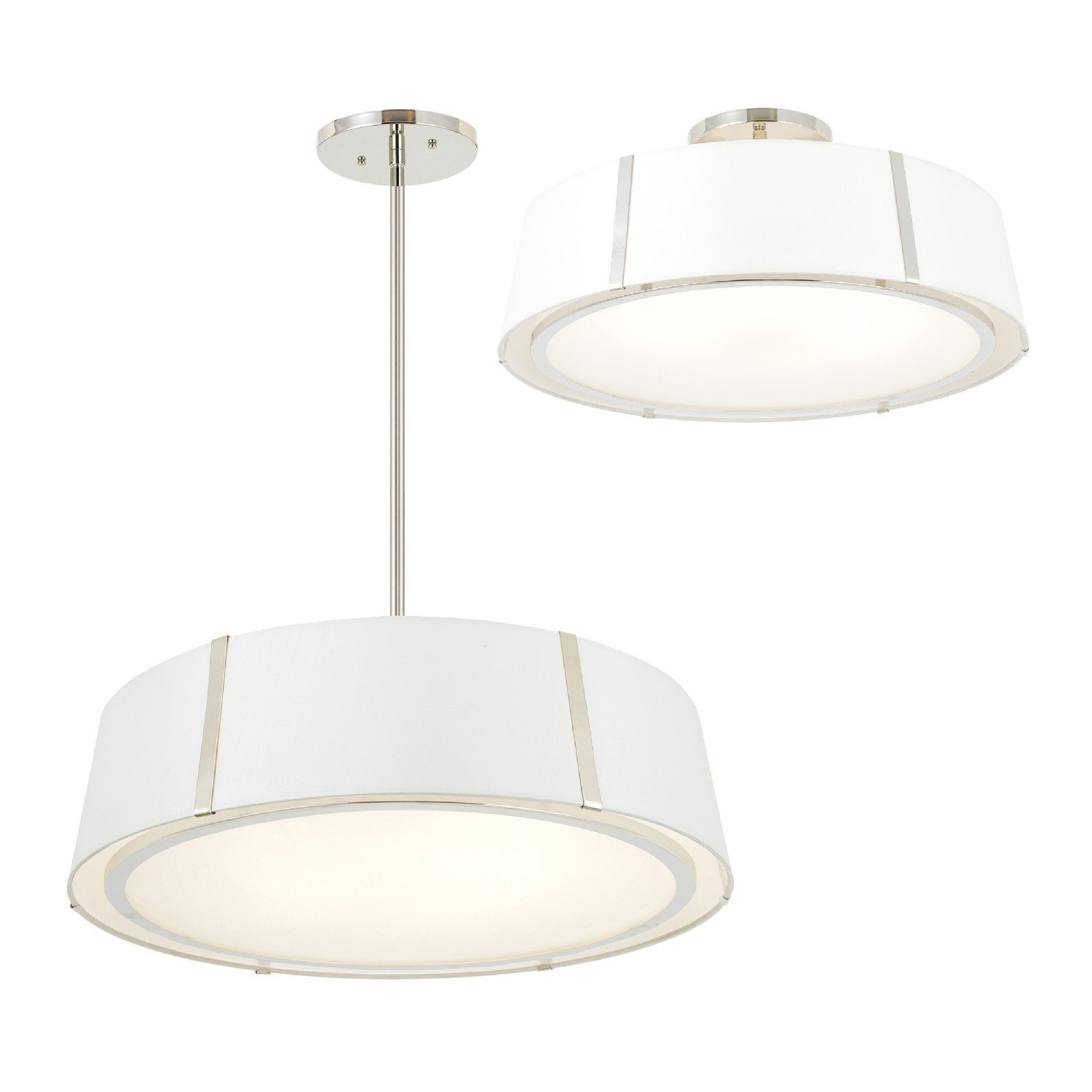 Marietta 6 - Light Dimmable Drum Chandelier, Nickel