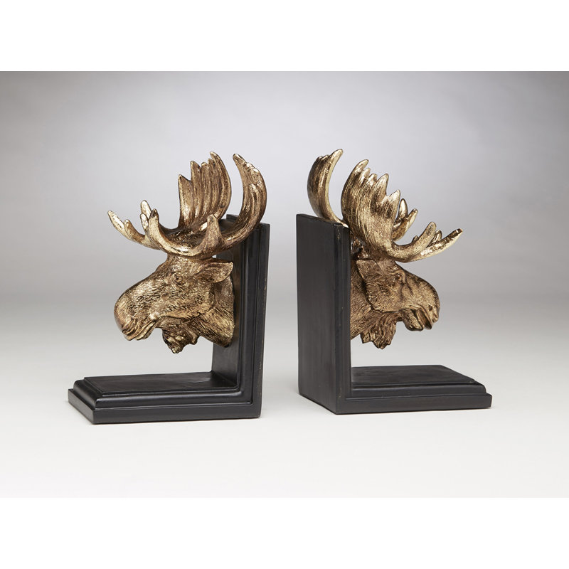 Traditional Resin Bookends, Gold