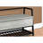 Grey Laminate 42" Rectangular Hallway Bench With Black Metal Clasps Base For Entryway And