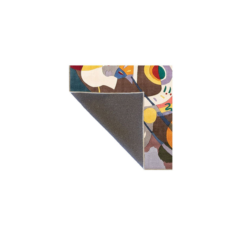 Tapis multicolore à motif tissé moderne lavable à la machine, Rectangle 3 pi 3 po x 4 pi 11 po