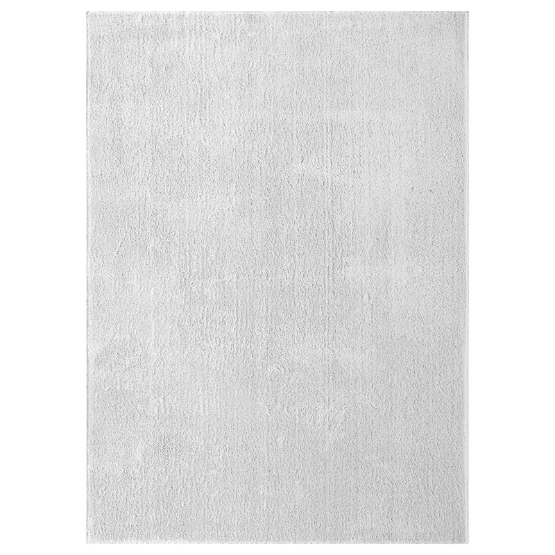 Taeler Washable Modern Living Room Rug Polyester Plain Indoor Area Rug with Low Pile - Anti-Slip Felt Backing SuperSoft Carpet Bedroom-Hallway, Silver