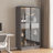 60.6" Freestanding Glass Door Display Cabinet