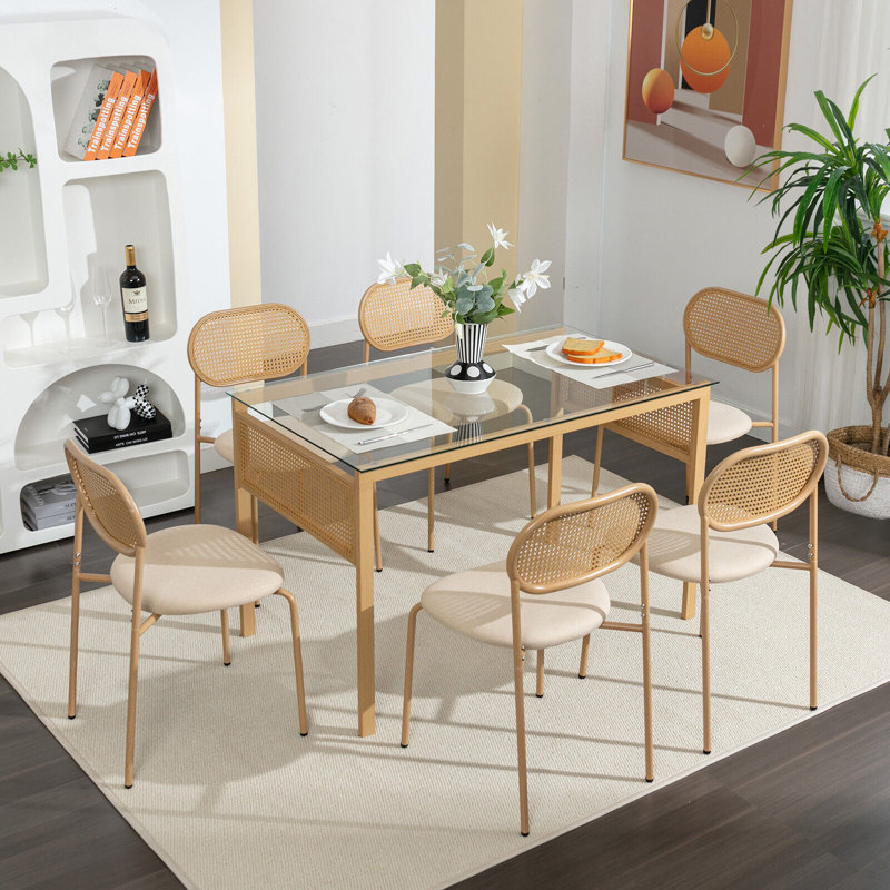 Adysun Dining Set, 7 Pieces: Table, 6 Chairs