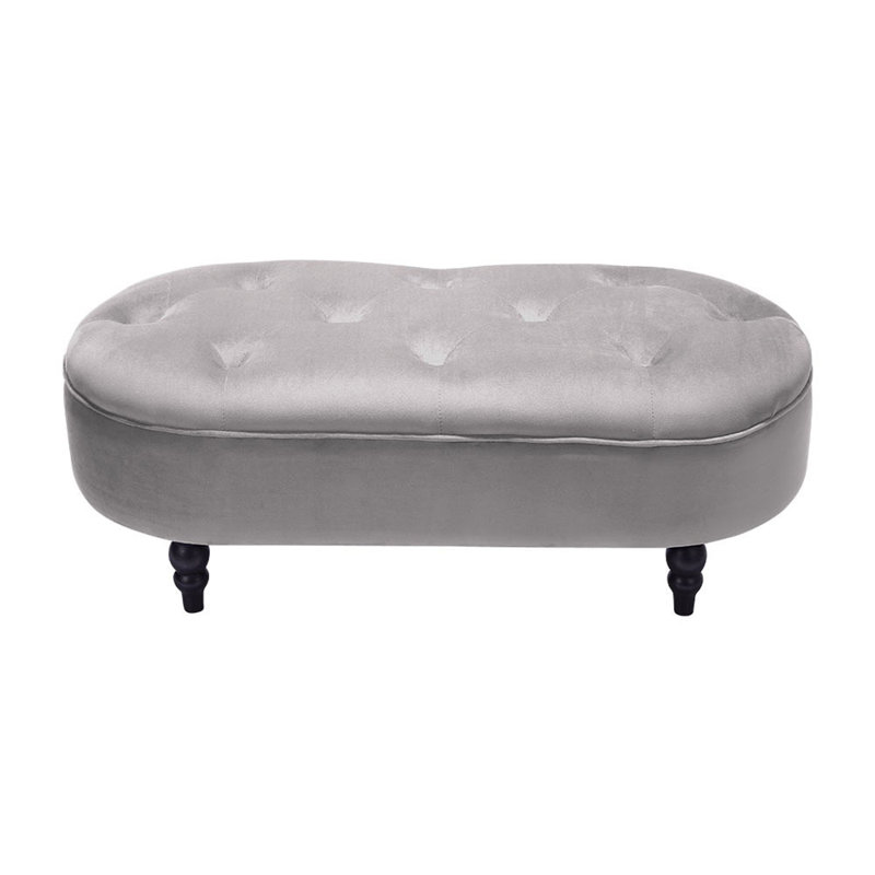 Rohit 100cm Wide Velvet No Pattern Footstool Ottoman with Storage