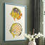 «Yellow & Gray Fish IV», reproduction encadrée - bois massif-1237429779-1237429782