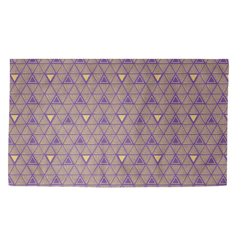 Triangles rose Tapis décoratif, Rectangle 3 pi x 5 pi