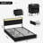 Grise 3 Piece Bedroom Sets,Upholstered Bed With 2 Drawers & 2 Slanted Nightstand-125881433-125881437