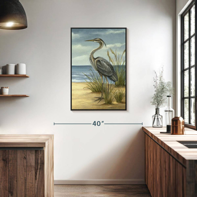 Shore Bird II, 25" X 37", Floating Frame Black