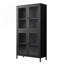 Armoire de rangement classique en métal avec 4 portes en verre et 4 tablettes, parfaite pour organiser et exposer à la maison ou au bureau