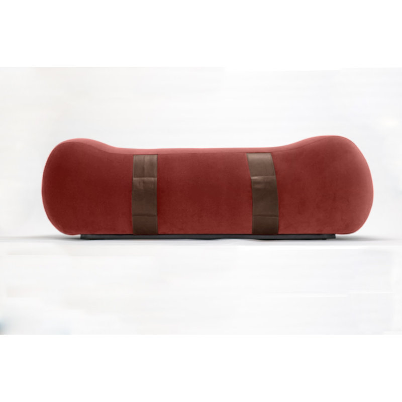 Milo Velvet Upholstered Bench, Bittersweet/Creme Brulee