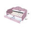 Lit de jour simple tapissier avec DEL et 2 tiroirs, rose-756701100-756701099